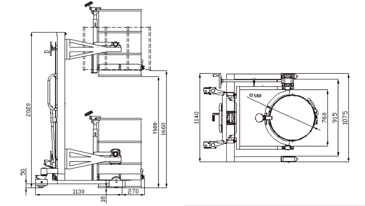 油桶翻轉(zhuǎn)堆高車(chē)